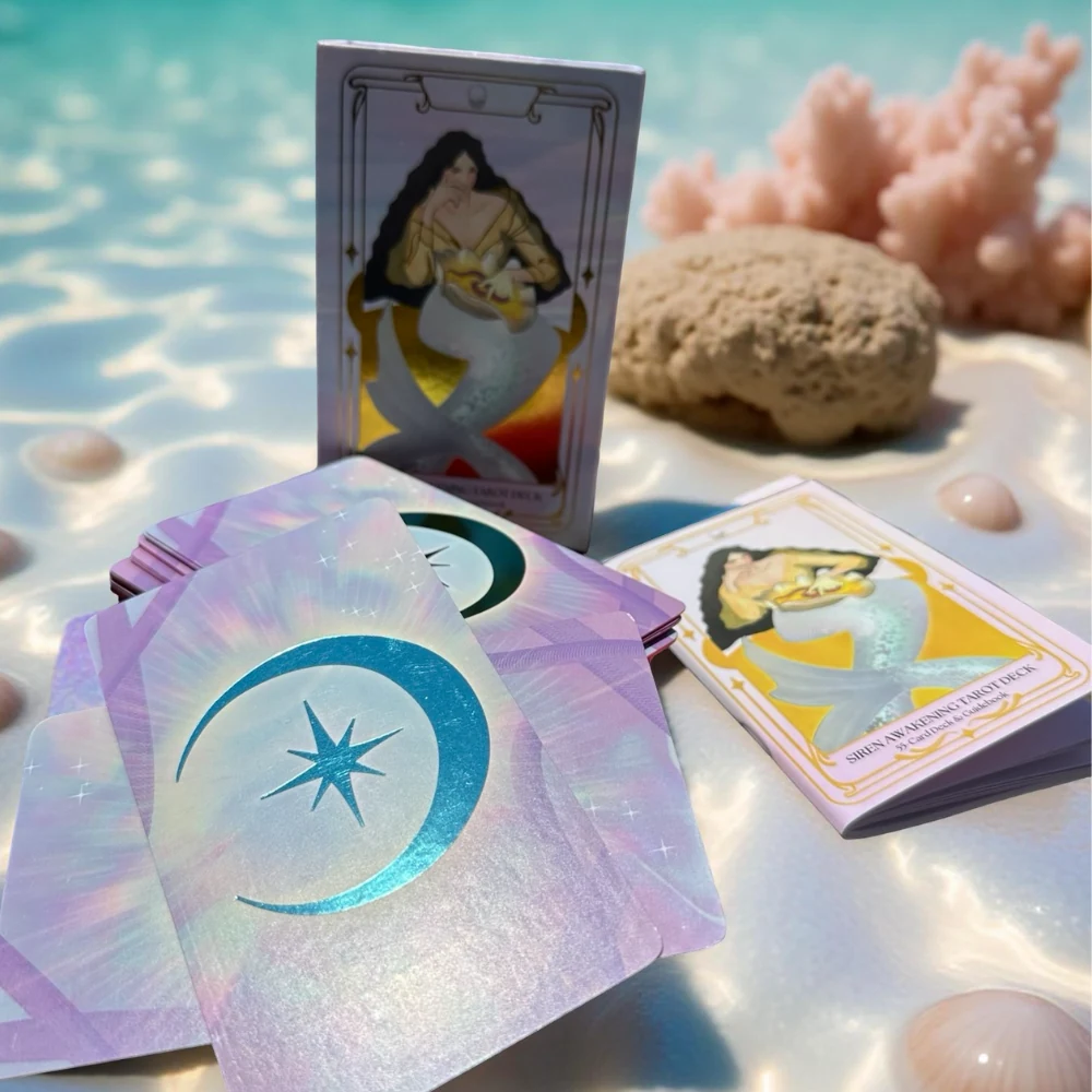 Siren Awakening Oracle Deck - 3 card spread on beach